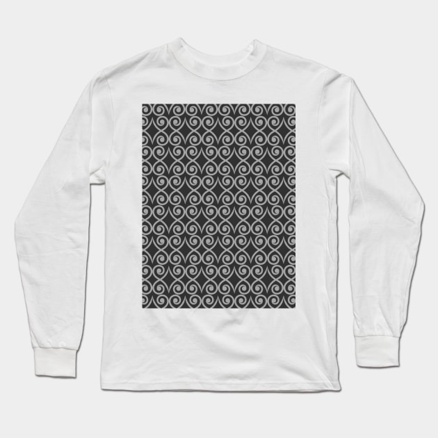 swirl vector seamless pattern Long Sleeve T-Shirt by Spinkly